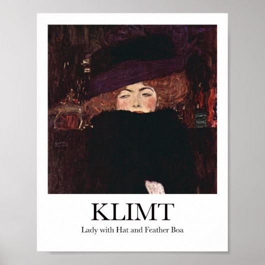 Dame met Pet en Veer Boa van Gustav Klimt Poster (Voorkant)