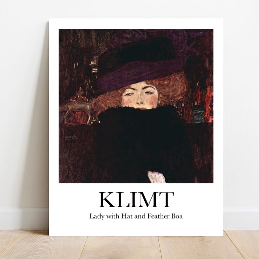 Dame met Pet en Veer Boa van Gustav Klimt Poster