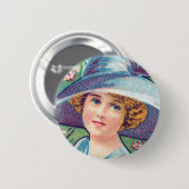  dame met Pet Ronde Button 5,7 Cm (Voorkant /achterkant)