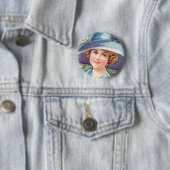  dame met Pet Ronde Button 5,7 Cm (In situ)