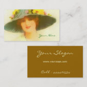  dame met pet visitekaartje (Voorkant / Achterkant)