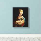 Dame met Pug Canvas Afdruk (Insitu (Houten vloer))