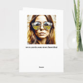 Dame met reflectie in haar zonnebril Ai Art Bedankkaart (Achterkant)