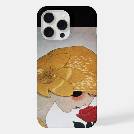 DAME MET RODE ROOS iPhone HOESJE (Achterkant)