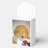 DAME MET RODE ROOS RUBY EDELSTEEN MONOGRAM BEDANKDOOSJES (Geopend)