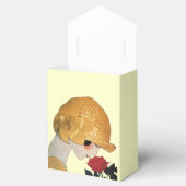 DAME MET RODE ROOS RUBY EDELSTEEN MONOGRAM, Crème Bedankdoosjes (Geopend)