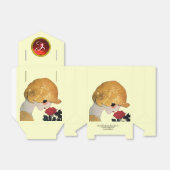 DAME MET RODE ROOS RUBY EDELSTEEN MONOGRAM, Crème Bedankdoosjes (Uitgevouwen)