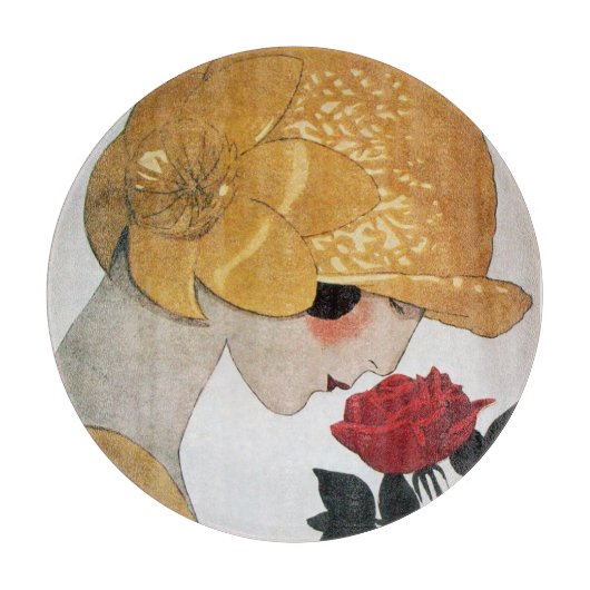 DAME MET RODE ROOS Schoonheid Mode Snijplank (Voorkant)