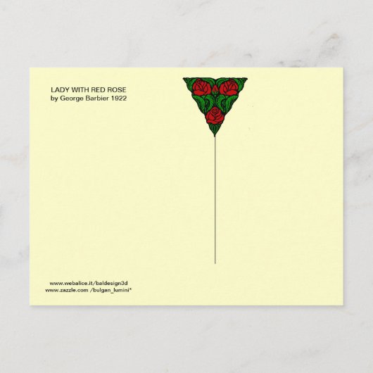 DAME MET RODE ROOS TROUW SAVE THE DATE AANKONDIGINGSKAART (Achterkant)