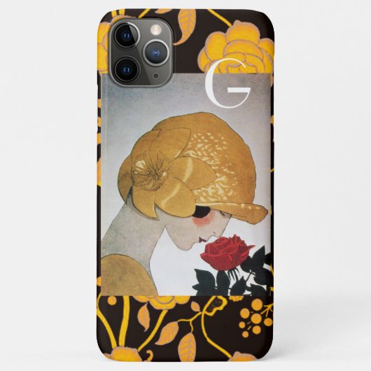 DAME MET ROOD ROOS MONOGRAAM Case-Mate iPhone CASE (Achterkant)