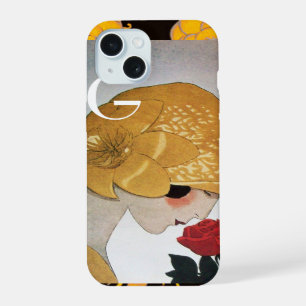 DAME MET ROOD ROOS MONOGRAAM iPhone 15 HOESJE