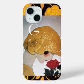 DAME MET ROOD ROZEN MONOGRAM Case-Mate iPhone CASE (Achterkant)