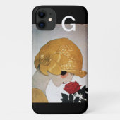 DAME MET ROOD ROZENMONOGRAAM Case-Mate iPhone CASE (Achterkant)