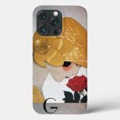 DAME MET ROOD ROZENMONOGRAAM Case-Mate iPhone CASE (Achterkant)