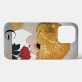 DAME MET ROOD ROZENMONOGRAAM Case-Mate iPhone CASE (Achterkant (horizontaal))