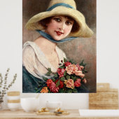 dame met Roos Poster (Keuken)