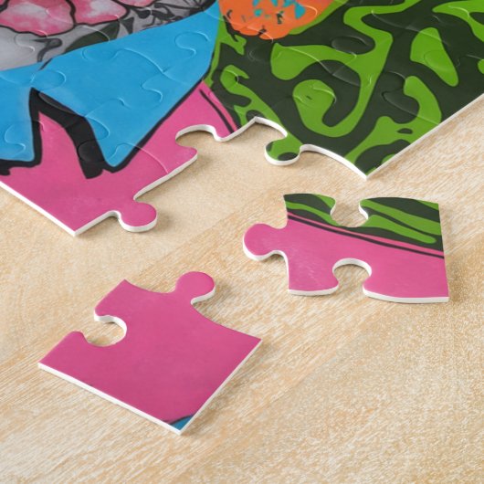 Dame met roze haar en een derde oog legpuzzel (Zijkant)