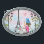dame met roze hartballon - Ik hou van Parijs Gesp<br><div class="desc">dame met roze hartballon - Ik hou van Parijs - Romantische tekening - Kies / voeg je unieke tekst / lettertype / kleur toe - maak je speciale cadeau - vergroot en verplaats of verwijder en voeg elementen toe - Afbeelding / tekst met aanpassingsgereedschap ! - Tekening en ontwerp door...</div>