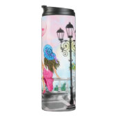 dame met roze hartballon - Ik hou van Parijs Thermosbeker (Geroteerd rechts)