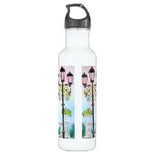 dame met roze hartballon - Ik hou van Parijs Waterfles (Achterkant)