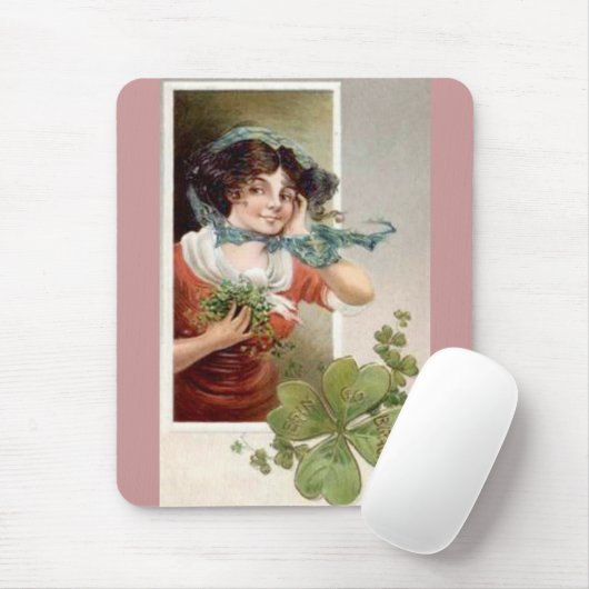 Dame met Shamrocks Muismat (Met muis)