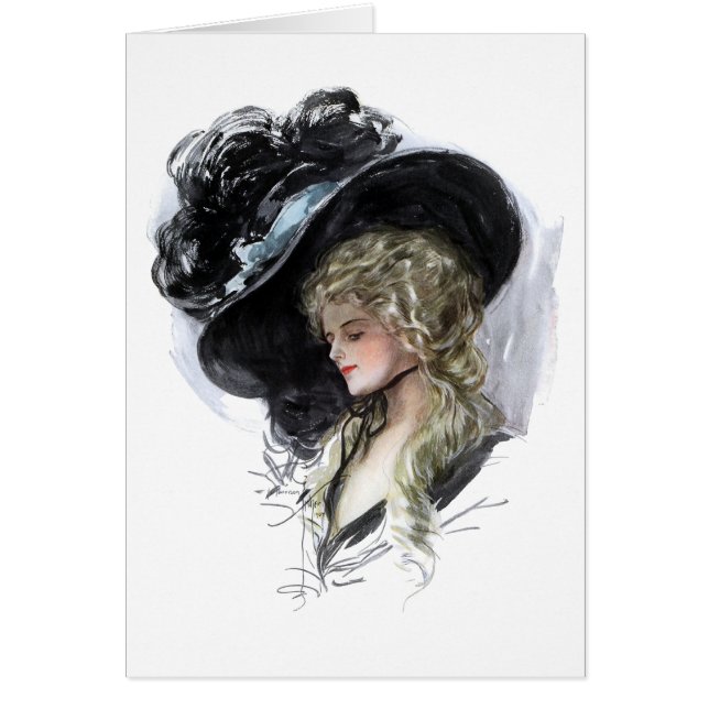  dame met spectaculair blauw pet (Voorkant)
