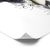  dame met spectaculair blauw pet poster (Hoek)