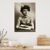 Dame met tattoos  foto-poster poster (Keuken)