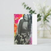 Dame Met Twee Honden Collage Briefkaart (Staand voorkant)