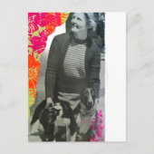 Dame Met Twee Honden Collage Briefkaart (Voorkant)