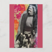 Dame Met Twee Honden Collage Briefkaart (Voorkant)