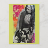 Dame Met Twee Honden Collage Briefkaart (Voorkant)