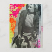Dame Met Twee Honden Collage Briefkaart (Voorkant)