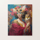 Dame met Uil Fantasy Art Legpuzzel (Verticaal)
