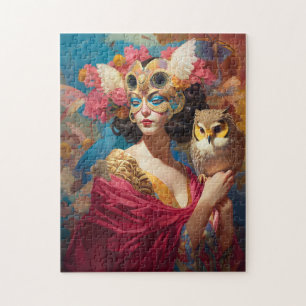 Dame met Uil Fantasy Art Legpuzzel