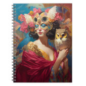 Dame met Uil Fantasy Art Notitieboek (Voorkant)