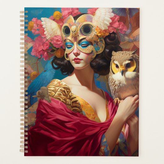 Dame met Uil Fantasy Art Planner (Voorkant)