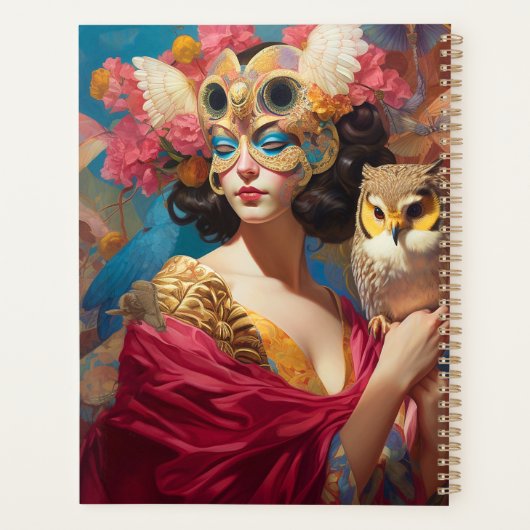 Dame met Uil Fantasy Art Planner (Achterkant)