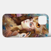 Dame met Uil Surreal Fantasy Kunst Case-Mate iPhone Case (Achterkant (horizontaal))