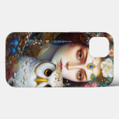 Dame met Uil Surreal Fantasy Kunst Case-Mate iPhone Case (Achterkant (horizontaal))