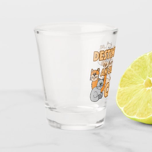 Dame met veel katten Gezegde Shot Glas (Links)