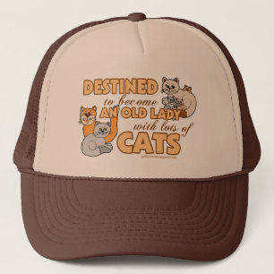 Dame met veel katten trucker pet