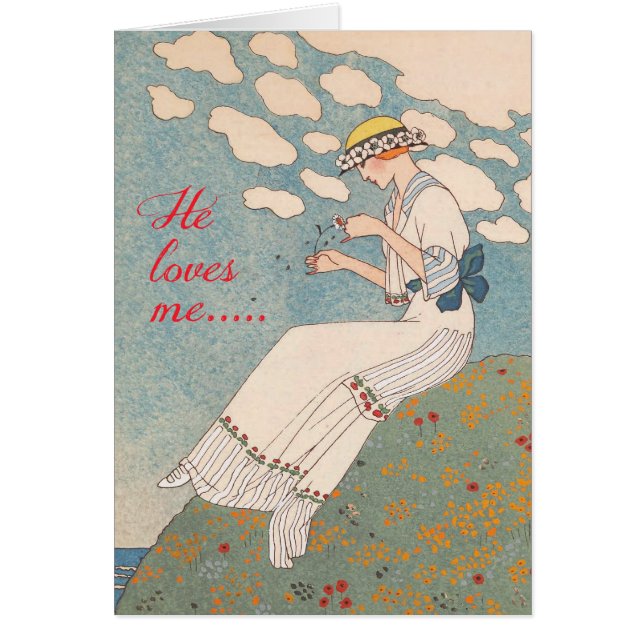  dame met ventilator door George Barbier (Voorkant)