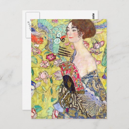 Dame met verf briefkaart (Voorkant / Achterkant)