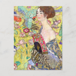 Dame met verf briefkaart