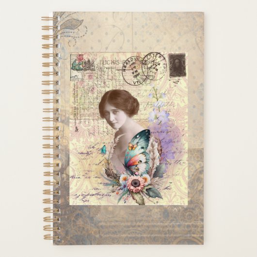  dame met vlinder en flora planner (Voorkant)
