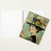 Dame met vlinders en bloemen illustratie planner (Display)