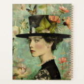 Dame met vlinders en bloemen illustratie planner (Achterkant)