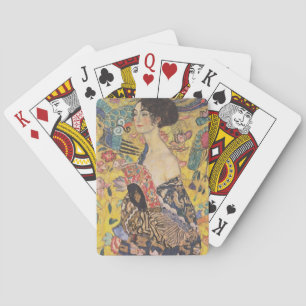 Dame met waaier pokerkaarten
