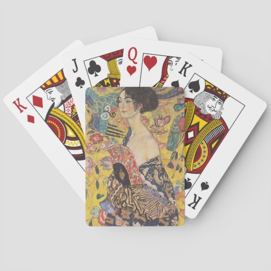 Dame met waaier pokerkaarten (Achterkant)